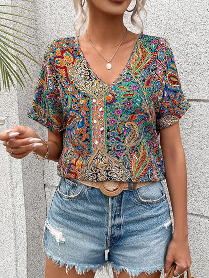 Fiore - Casual boho print top