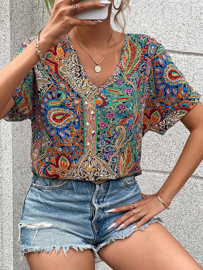 Fiore - Casual boho print top