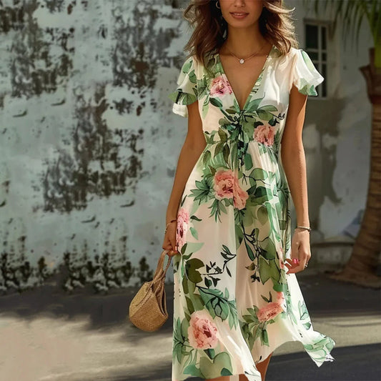 Nuvola - Elegante jurk met bloemenpatroon