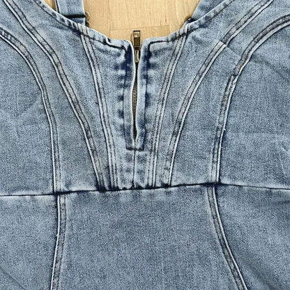 Nuvola - DENIM JURK MET VERSTELBARE BANDJES